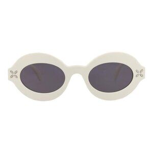Alaia Womens Round/Oval Ivory Ivory Grey Fashion Designer Eyewear